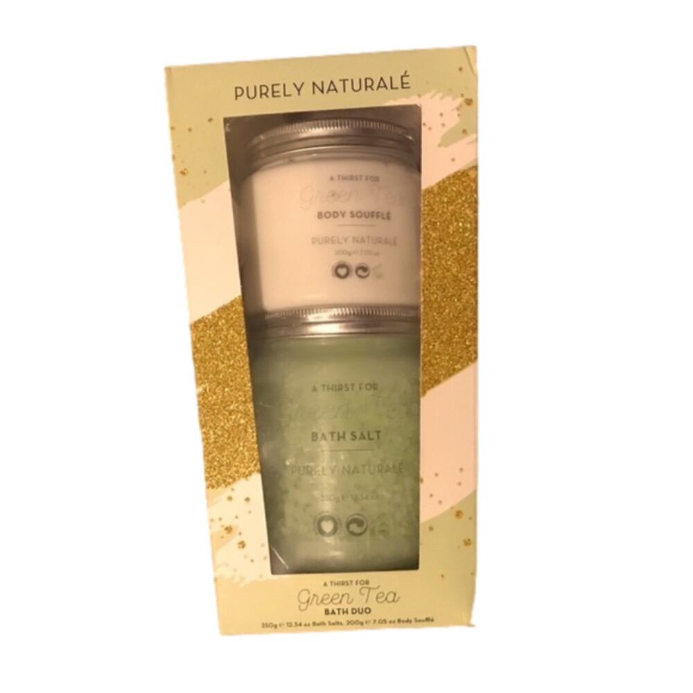 Purely Naturale Bath‎ Salt Body Soufflé Green Tea Bath Duo Mom Daughter Gift